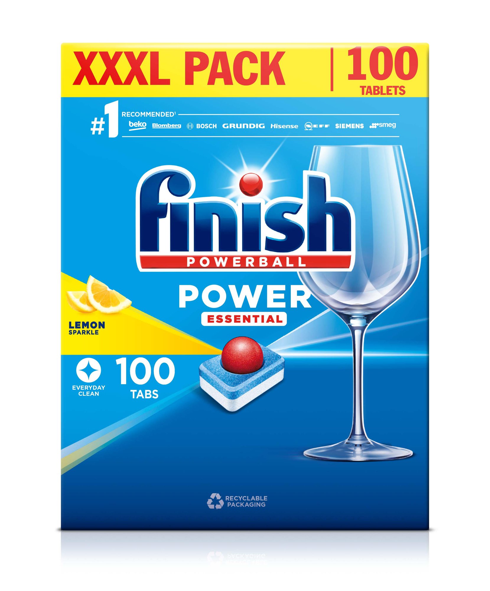 Finish Dishwasher Power Essential Tabs Lemon [Pack 100 tablets]