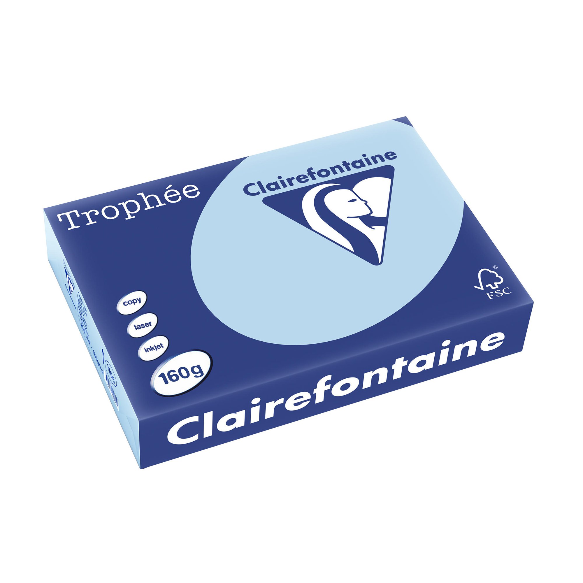 Trophee A4 Coloured Card 160G 250Sh Sky Blue [Each = 250]