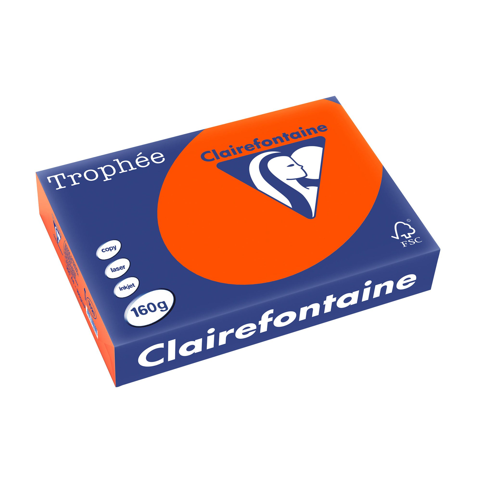 Trophee A4 Coloured Card 160G 250Sh Int.Orange [Each = 250]