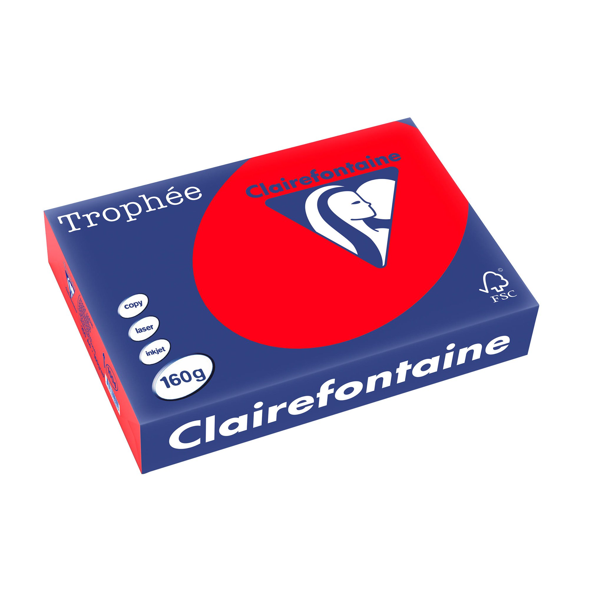 Trophee A4 Coloured Card 160G 250Sh Coral Red [Each = 250]