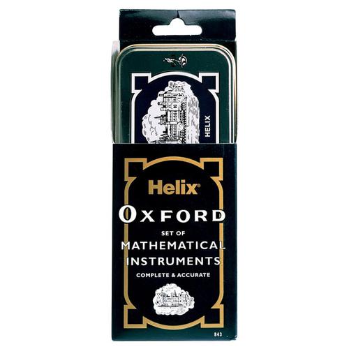 Helix Oxford Maths Set includes Various Stationery Items and Storage Tin Black Ref B43000