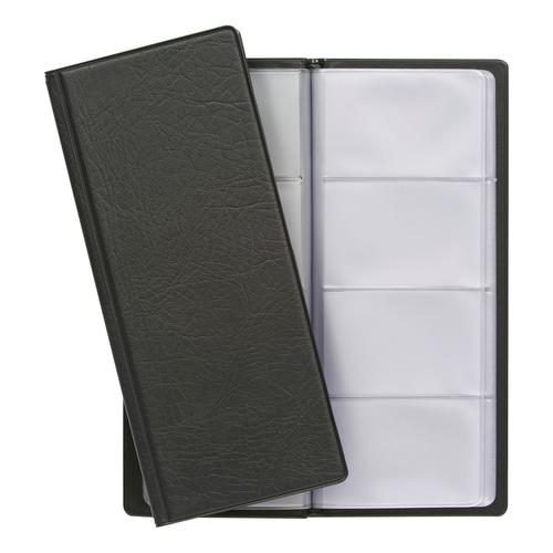 5 Star Office Classic Business Card Book PVC 64 Pockets for 128 Cards 278x120mm Black by The OT Group, 005989