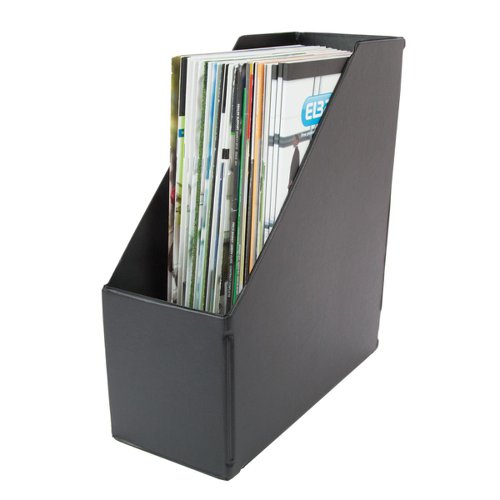 Magazine Rack File Plastic Jumbo 110mm A4 Black [Pack 5]