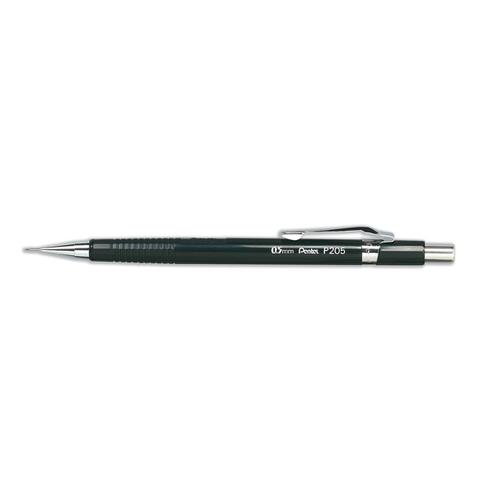 Pentel P205 Mechanical Pencil with Eraser Steel-lined Sleeve with 6 x HB 0.5mm Lead Ref P205 [Pack 12]