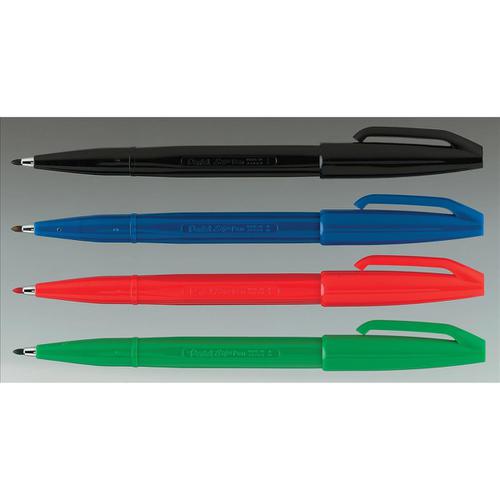 Pentel Sign Pen S520 Fibre Tipped 2.0mm Tip 1.0mm Line Black Ref S520-A [Pack 12] Pentel (Stationery) Ltd