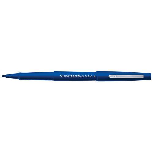 Paper Mate Flair Felt Tip Pens 1.0mm Tip 0.8mm Line Blue Ref S0191013 [Pack 12] Newell Rubbermaid