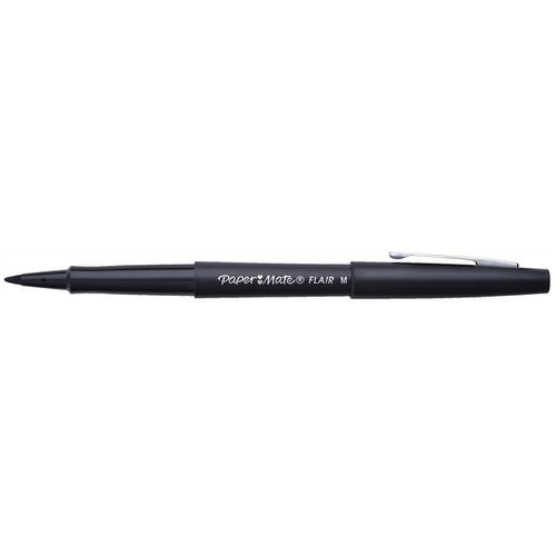 Paper Mate Flair Felt Tip Pens 1.0mm Tip 0.8mm Line Black Ref S0190973 [Pack 12] Newell Rubbermaid