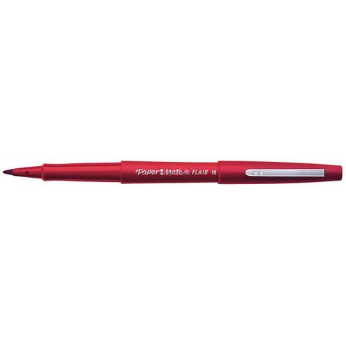 Paper Mate Flair Felt Tip Pens 1.0mm Tip 0.8mm Line Red Ref S0190993 [Pack 12] Newell Rubbermaid
