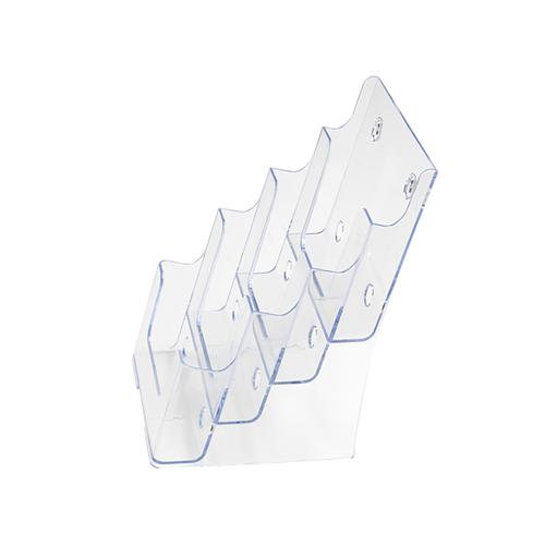 Literature Display Holder Multi Tier for Wall or Desktop 4 x A5 Pockets Clear Stewart Superior