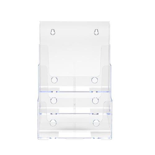 Literature Display Holder Multi Tier for Wall or Desktop 3 x A4 Pockets Clear 841102 Buy online at Office 5Star or contact us Tel 01594 810081 for assistance