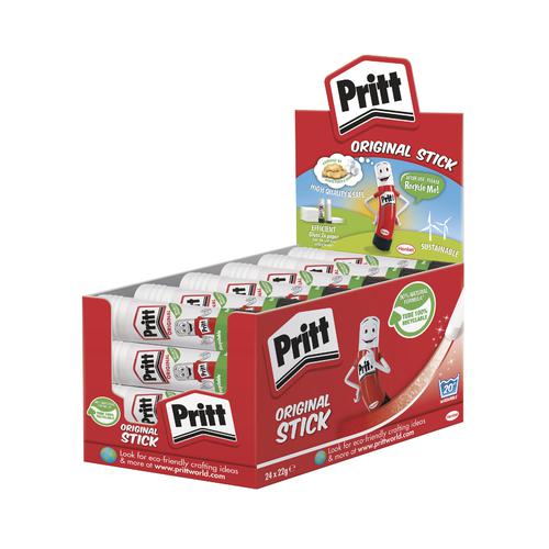 Pritt Stick Glue Solid Washable Non-toxic Medium 22g Ref 1564150 [Pack 24] Henkel