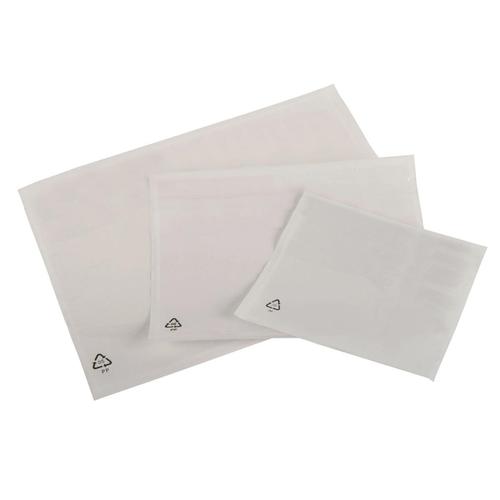 Packing List Document Wallet Polythene Plain Waterproof A6 158x110mm White [Pack 1000]