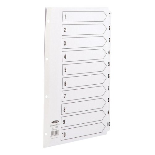 Concord Classic Index 1-10 Mylar-reinforced Punched 4 Holes 150gsm A4 White Ref 00901/CS9