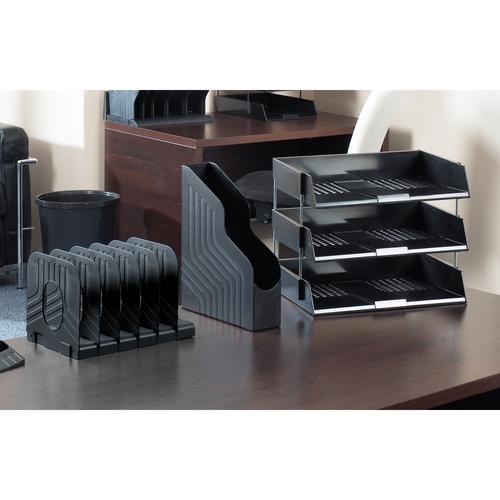Avery Original Magazine Rack File High-impact Polystyrene A4 Plus Black Ref 440SXBLK [Pack 6] 083504 Buy online at Office 5Star or contact us Tel 01594 810081 for assistance