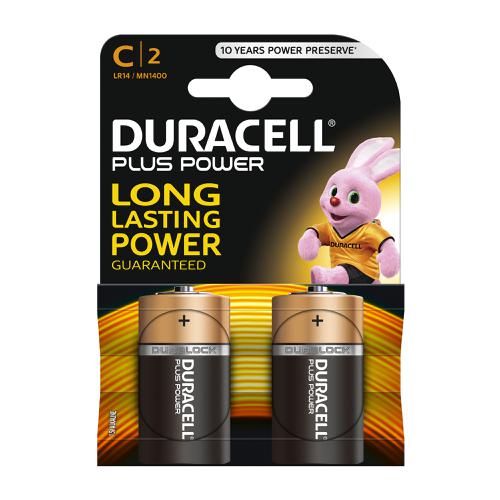 Duracell Plus Power Battery Alkaline 1.5V C Ref 81275429 [Pack 2]