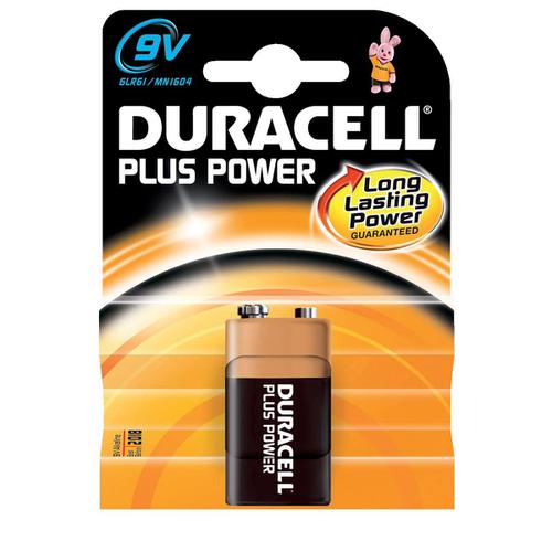 Duracell Plus Power MN1604 Battery Alkaline 9V Ref 81275454