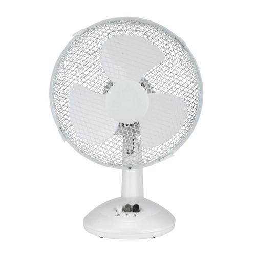 5 Star Facilities Desk Fan 9 Inch 90deg Oscillating with Tilt & Lock 2-Speed H320mm w/Cable 1.25m White