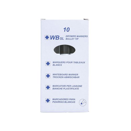 5 Star Value Strategy SL Dry Wipe Markers Bullet Tip Black [Pack 10] 091753 Buy online at Office 5Star or contact us Tel 01594 810081 for assistance