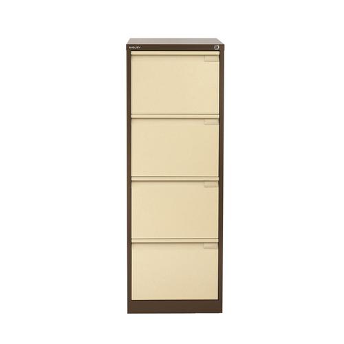 Bisley Filing Cabinet 4 Drawer 470x622x1321mm Coffee & Cream Ref 1643-av5av6