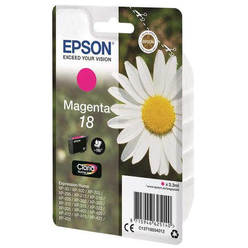 Epson 18 Inkjet Cartridge Daisy Page Life 180pp 3.3ml Magenta Ref C13T18034012