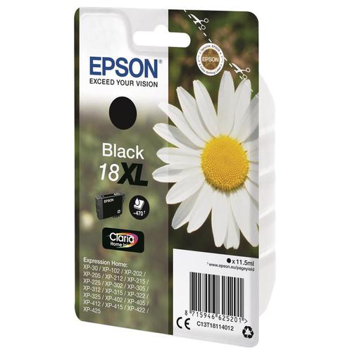 Epson 18XL Inkjet Cartridge Daisy High Yield Page Life 470pp 11.5ml Black Ref C13T18114012