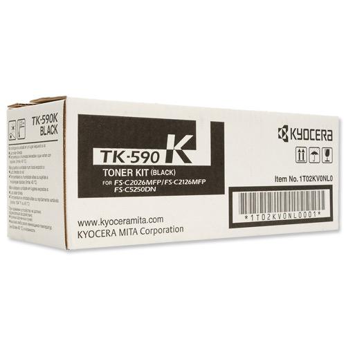 Kyocera TK-590K Laser Toner Cartridge Page Life 7000pp Black Ref 1T02KV0NL0 4073559 Buy online at Office 5Star or contact us Tel 01594 810081 for assistance