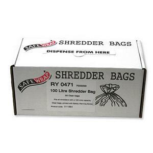 Robinson Young Safewrap Shredder Bags 100 Litre Ref RY0471 [Pack 50] 4017421 Buy online at Office 5Star or contact us Tel 01594 810081 for assistance