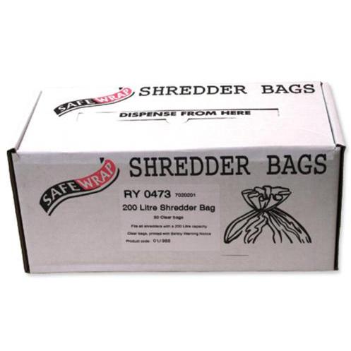 Robinson Young Safewrap Shredder Bags 200 Litre Ref RY0473 [Pack 50] 4017445 Buy online at Office 5Star or contact us Tel 01594 810081 for assistance