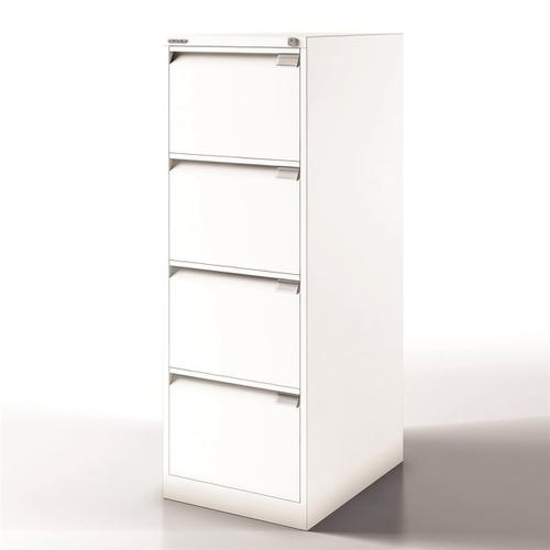 Bisley Filing Cabinet 4 Drawer 470x622x1321mm White Ref 1643-ab9