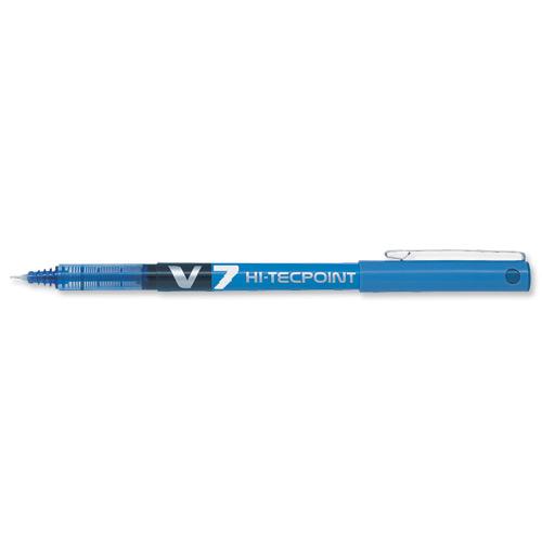 Pilot V7 Hi-Tecpoint Rollerball Pen Liquid Ink 0.7mm Tip 0.4mm Line Blue Ref 4902505085765 [Pack 12]