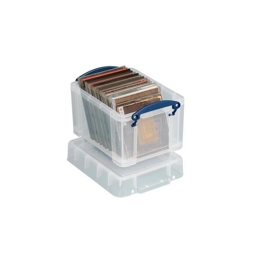 Really Useful Storage Box Plastic Lightweight Robust Stackable 3 Litre W180xD245xH160mm Clear Ref 3C Really Useful Products