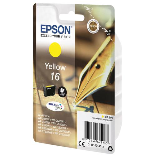 Epson 16 Inkjet Cartridge Pen & Crossword Page Life 165pp 3.3ml Yellow Ref C13T16244012 4070334 Buy online at Office 5Star or contact us Tel 01594 810081 for assistance