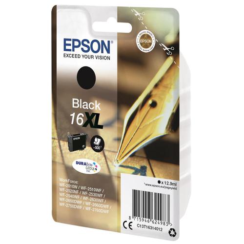 Epson 16XL Inkjet Cartridge Pen & Crossword HY Page Life 500pp 12.9ml Black Ref C13T16314012
