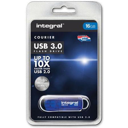 Integral Courier Flash Drive USB 3.0 Blue 16GB Ref INFD16GBCOU3.0  102207