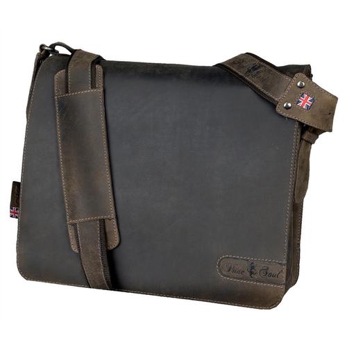 Pride and Soul Ben Shoulder Bag Laptop Leather Brown Ref 47138
