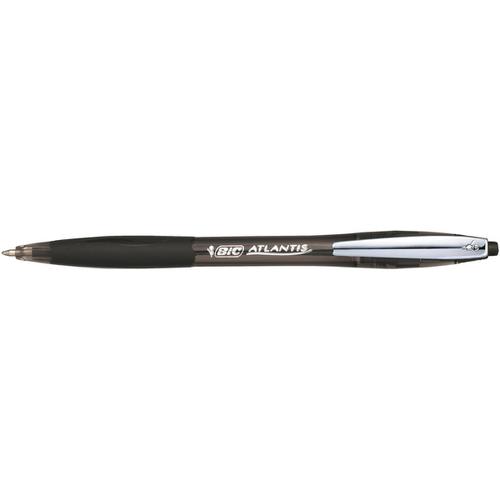 Bic Atlantis Soft Ball Pen Retractable Medium 1.0mm Tip 0.32mm Line Black Ref 9021332 [Pack 12] 4030839 Buy online at Office 5Star or contact us Tel 01594 810081 for assistance