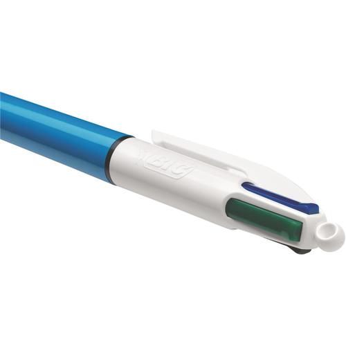 Bic 4-Colour Pro Ball Pen Medium 1.0mm Tip 0.32mm Line Blue Black Red Green Ref 982869 [Pack 12]