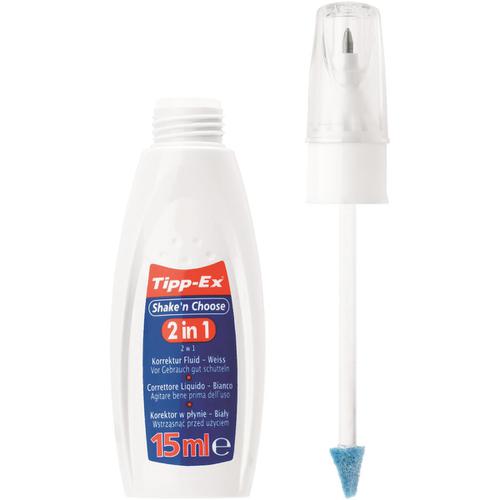 Tipp-Ex Shake n Choose 2 in 1 Correction Fluid Pen 15ml White Ref 9017312 [Pack 10]