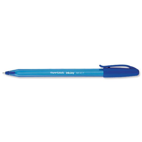 Paper Mate InkJoy 100 Ball Pen Medium 1.0mm Tip Blue S0977420 [Pack 80 plus 20 FREE] 4052782 Buy online at Office 5Star or contact us Tel 01594 810081 for assistance