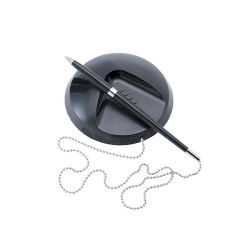 5 Star Office Desk Ball Pen Chained to Base Medium 1.0mm Tip 0.5mm Line Black 