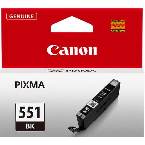 Canon CLI-551BK Inkjet Cartridge 7ml Page Life 495pp Photos Black Ref 6508B001 Canon