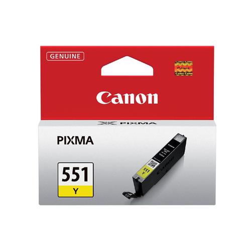Canon CLI-551Y Inkjet Cartridge Page Life 330pp 7ml Yellow Ref 6511B001