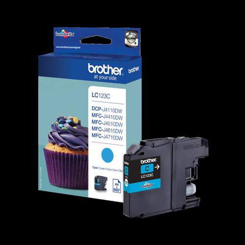 Brother Inkjet Cartridge Page Life 600pp Cyan Ref LC123C