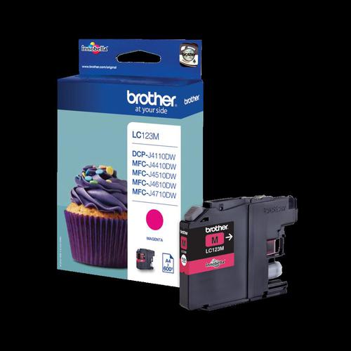 Brother Inkjet Cartridge Page Life 600pp Magenta Ref LC123M Brother
