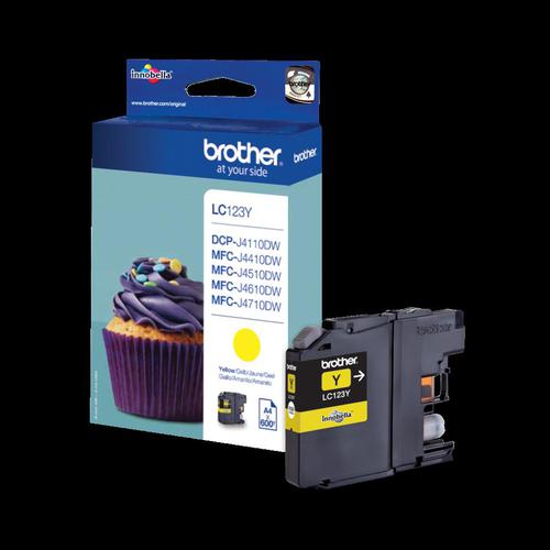 Brother Inkjet Cartridge Page Life 600pp Yellow Ref LC123Y