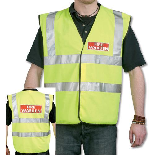 Fire Warden Vest High Visibility Yellow Vest Large Ref WG30110  4065264