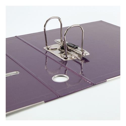 Elba Lever Arch File Laminated Gloss Finish 70mm Capacity Paper on Board A4 Purple Ref 400107440 104213 Buy online at Office 5Star or contact us Tel 01594 810081 for assistance
