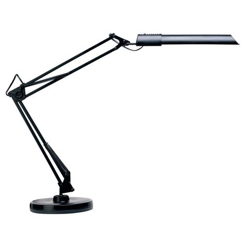 Unilux Swingo LED Desk Lamp Adjustable Arm 8W Max Height 650mm Base Diameter of 200mm Black Ref 400093838  4078065