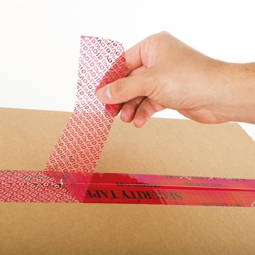 Security Tape Tamper Evident 48mmx50m Red 4048155 Buy online at Office 5Star or contact us Tel 01594 810081 for assistance