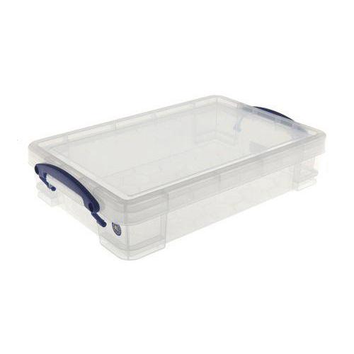 Really Useful Storage Box Plastic Lightweight Robust Stackable 4 Litre W255xD395xH88mm Clear Ref 4C  884898